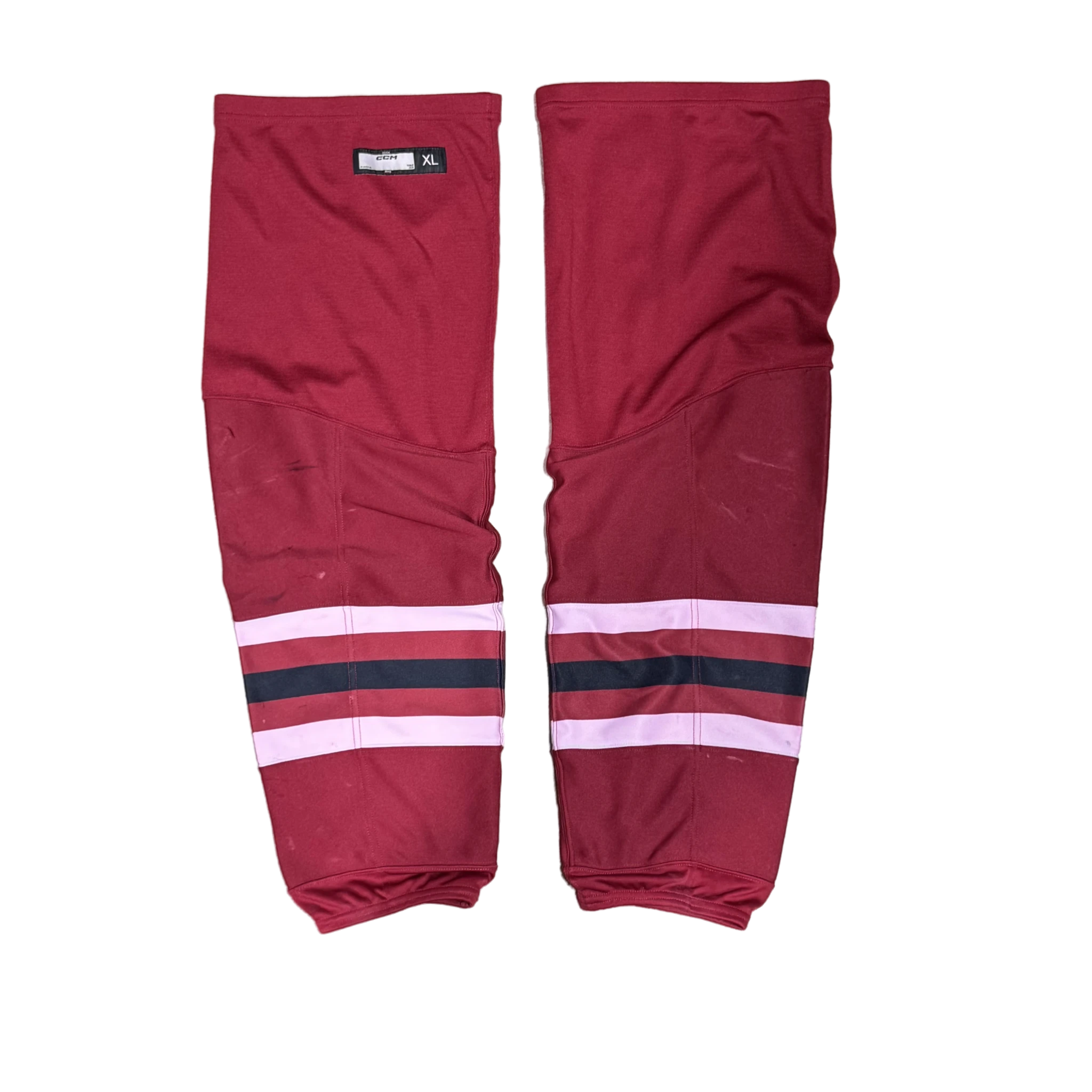 OHL - Used CCM Hockey Sock (Burgundy/White/Black)